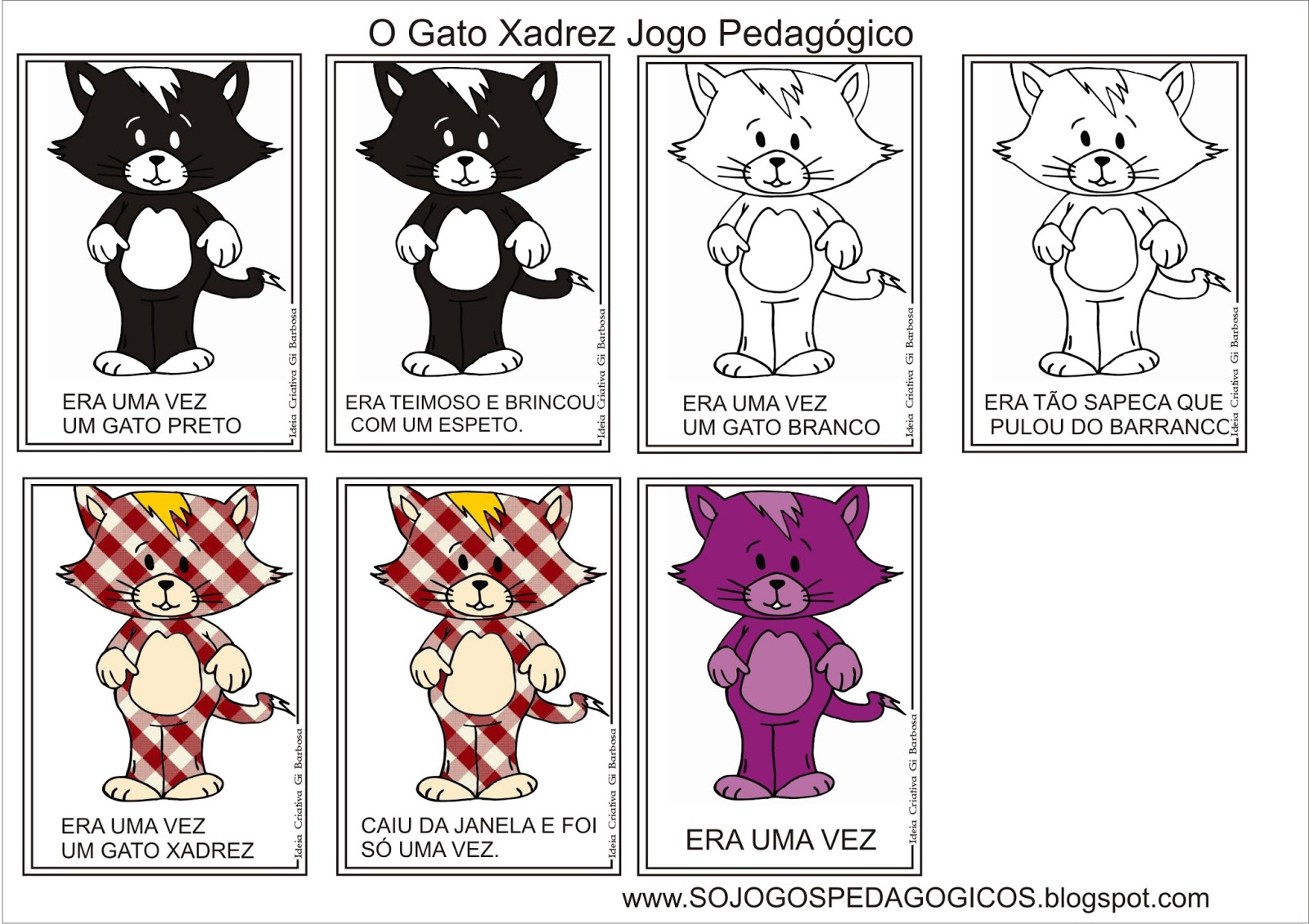 Jogo Pedagógico Era uma vez um gato xadrez